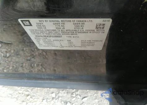 2015 GMC Terrain Sle-2 из США, поврежденный, VIN 2GKALREK2F6288697